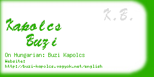 kapolcs buzi business card